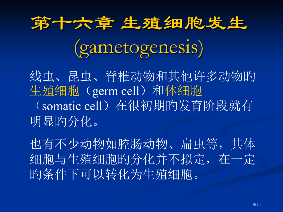发育生物学生殖细胞的发生.pptx_第1页