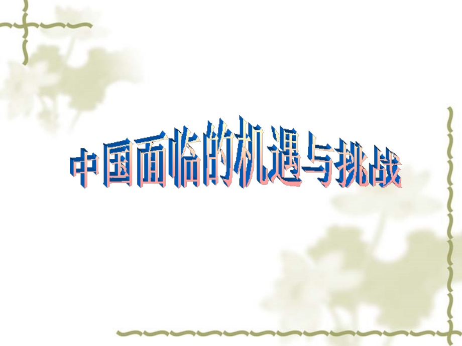 中国面对的机遇与挑战.ppt_第1页