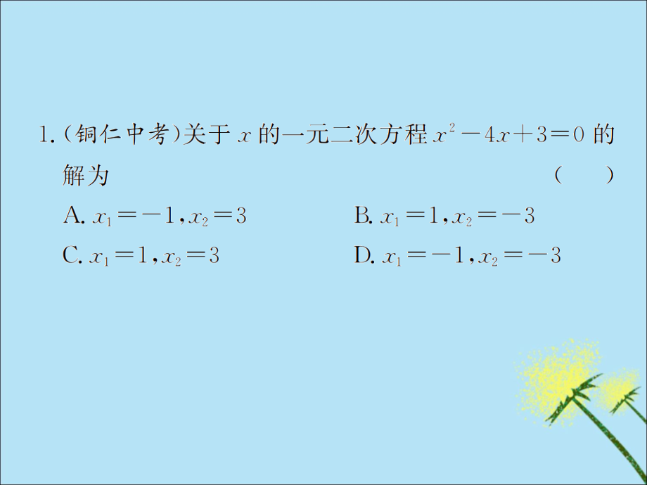 中考数学复习 第7课时 一元二次方程及其应用 4 备考全能演练(课后作业)课件.ppt_第2页