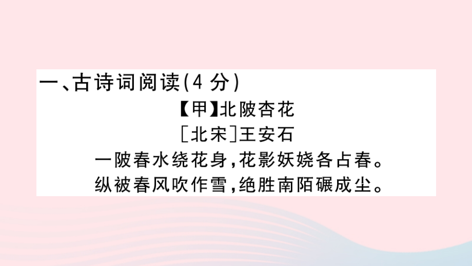 (江西专版)文下册 阅读组合训练4课件 新人教版 课件.ppt_第2页