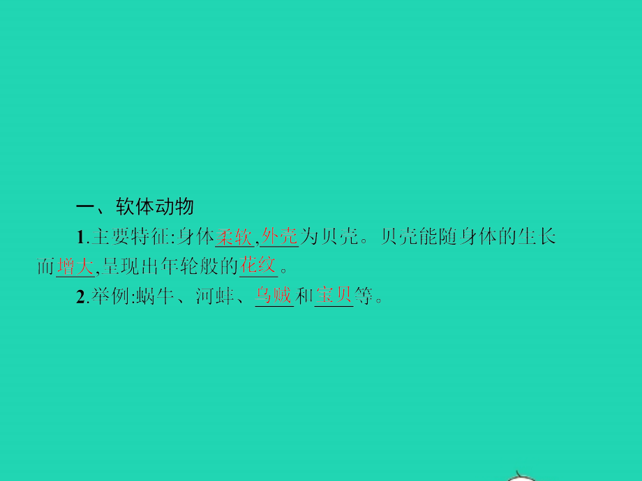 七年级生物上册 2.2.1 无脊椎动物的主要类群(第2课时 软体动物和节肢动物)课件 (新版)济南版 课件.pptx_第2页