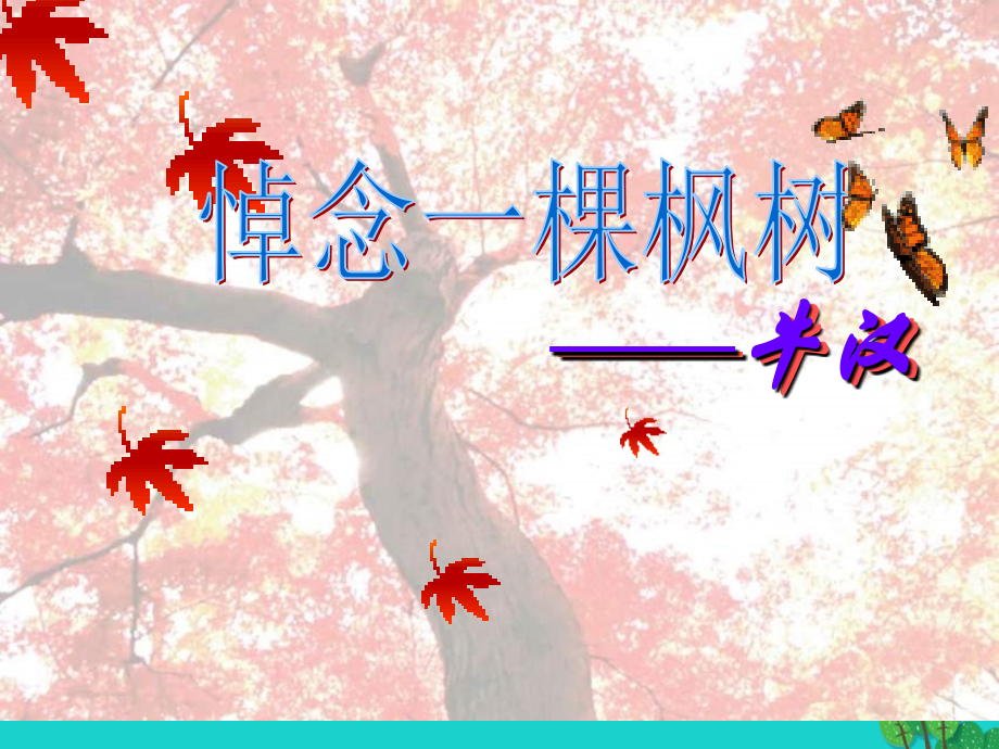 高三语文上册悼念一棵枫树课件华东师大版 课件.ppt_第1页