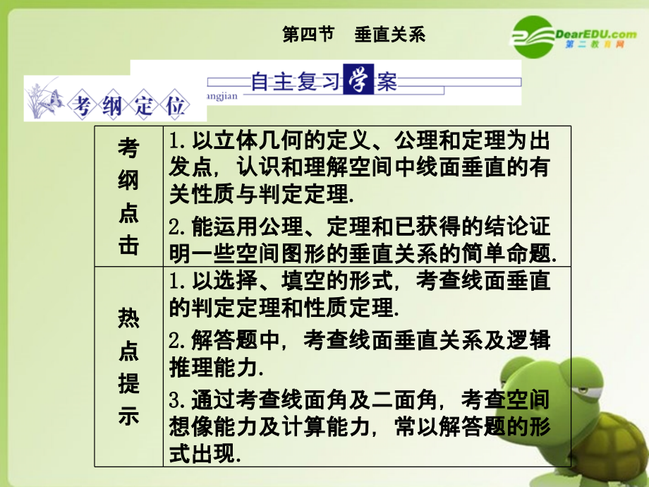 龙门高三数学 第五篇 第四节 垂直关系课件(理) 北师大版 课件.ppt_第1页
