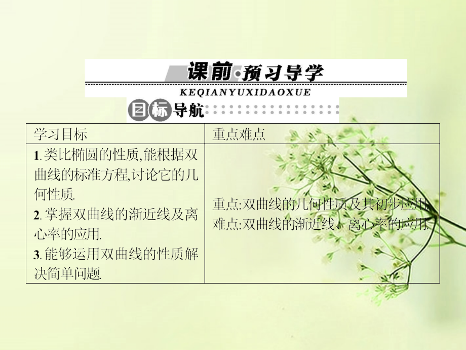 高中数学 2.3.2双曲线的简单几何性质同步测控课件 新人教A版选修2-1 课件.ppt_第2页