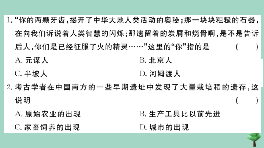 史上册 专项突破测试卷(二)作业课件 新人教版 课件.ppt_第2页