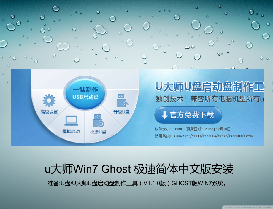 u大师Win7Ghost极速简体中文版安装.ppt_第1页