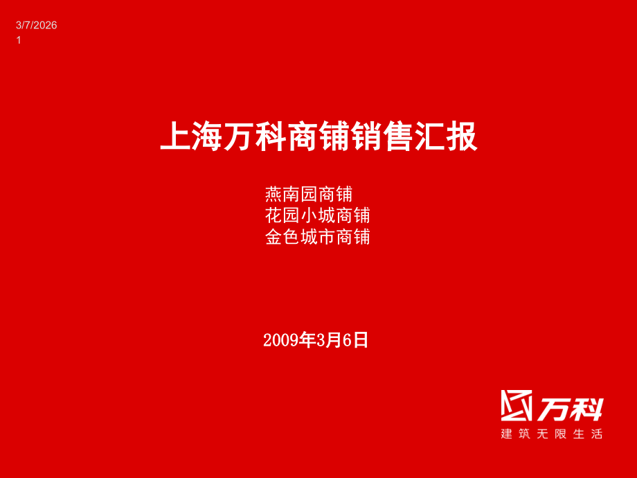 万科商铺(燕南园、花园小城、金色城市).ppt_第1页