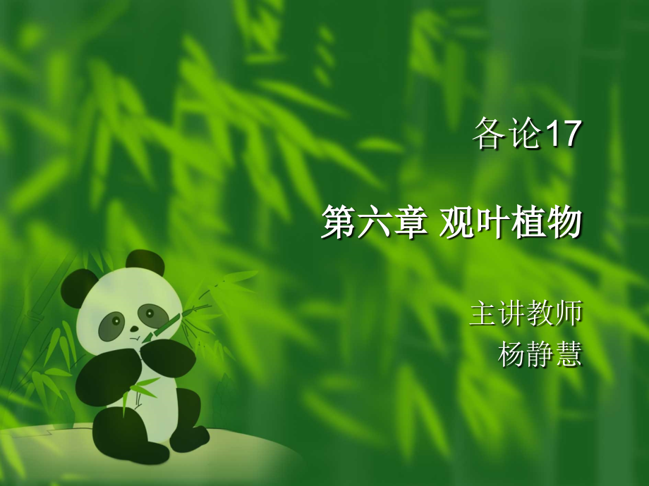 [花卉学]-各论17观叶植物.ppt_第1页