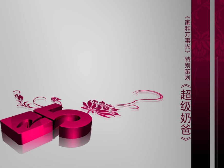 《家和万事兴-超级奶爸》特别策划栏目简介.ppt_第1页
