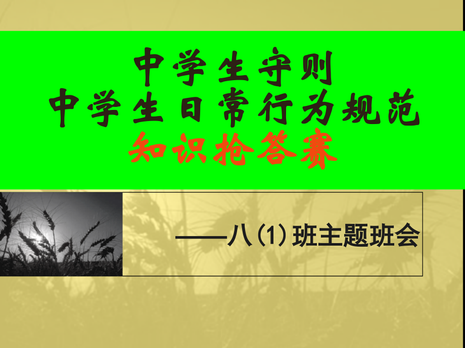 中学生守则和日常行为规范主题班会(抢答赛题目).ppt_第1页