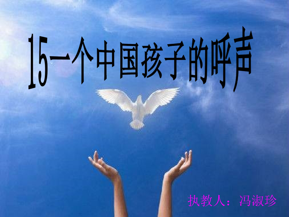 一个中国孩子的呼声.ppt冯淑珍.ppt_第1页