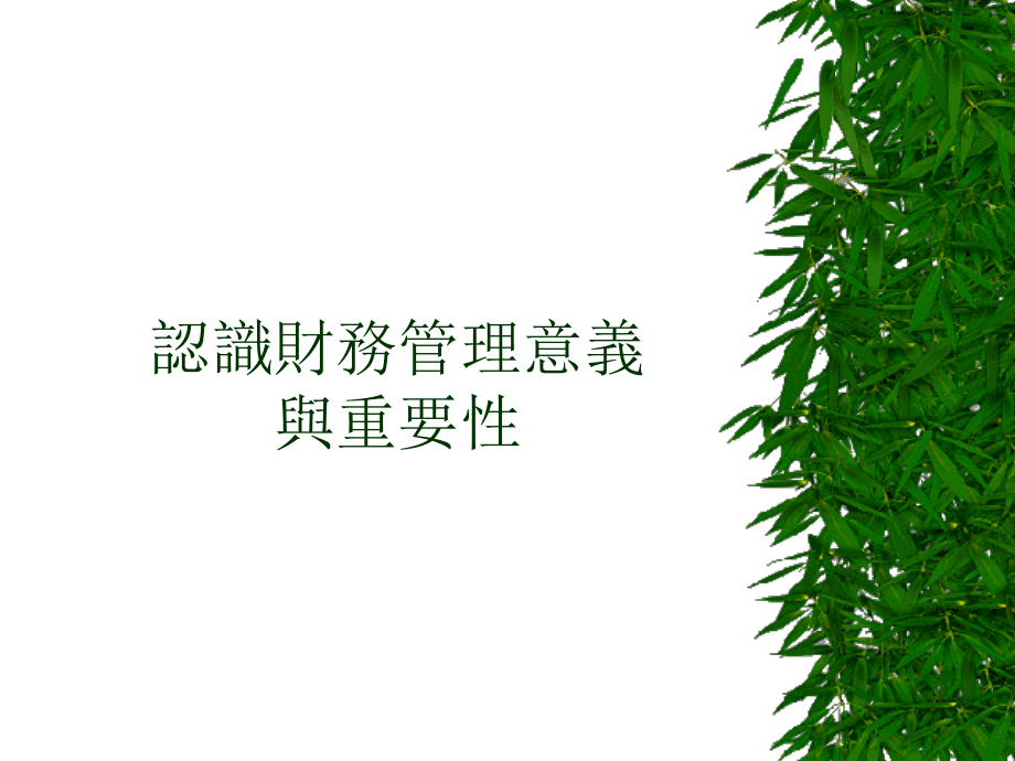 认识财务管理意义与重要性.ppt_第1页