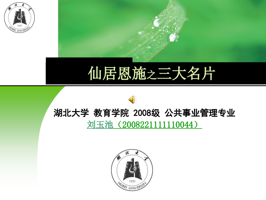 仙居恩施之三大名片.ppt_第1页