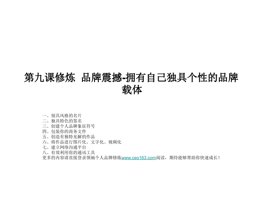 拥有自己独具个性的品牌载体.ppt_第1页