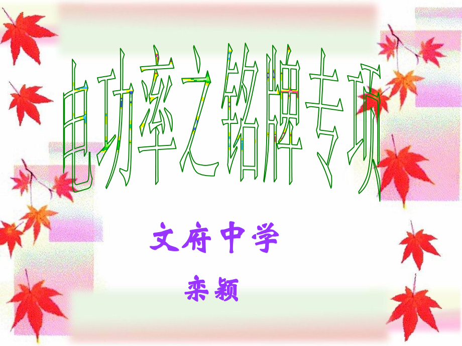《电功率铭牌》.ppt_第1页