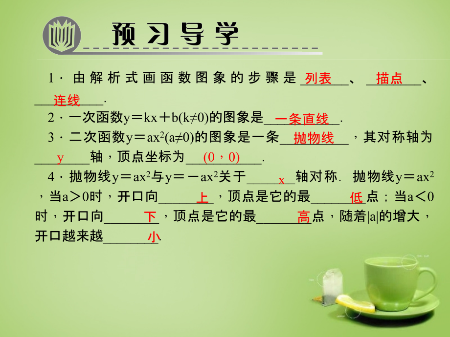 九年级数学上册 2212 二次函数yax2的图象和性质课件2 (新版)新人教版 课件.ppt_第2页