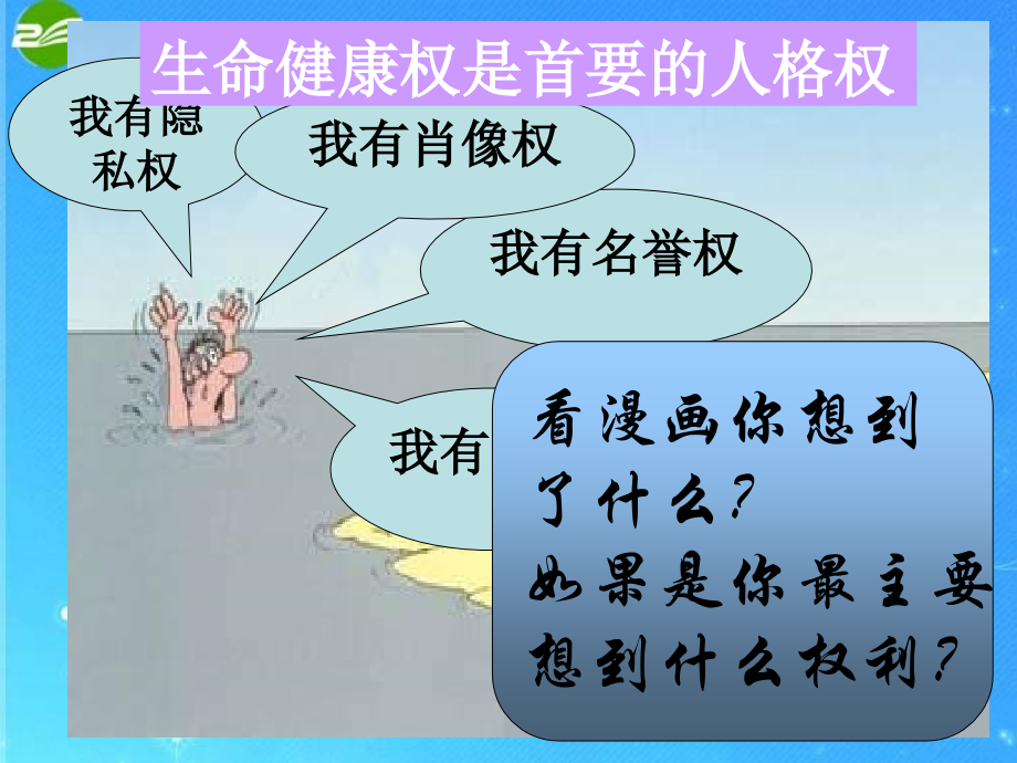 八年级政治下册 第二单元之(生命与健康的权利)课件 人教新课标版 课件.ppt_第2页