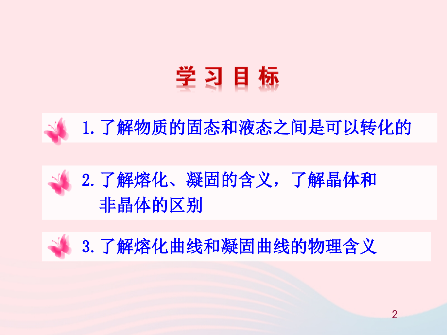 二熔化和凝固课件 八年级物理上册 1.2熔化和凝固课件+素材(新版)北师大版 八年级物理上册 1.2熔化和凝固课件+素材(新版)北师大版.ppt_第2页