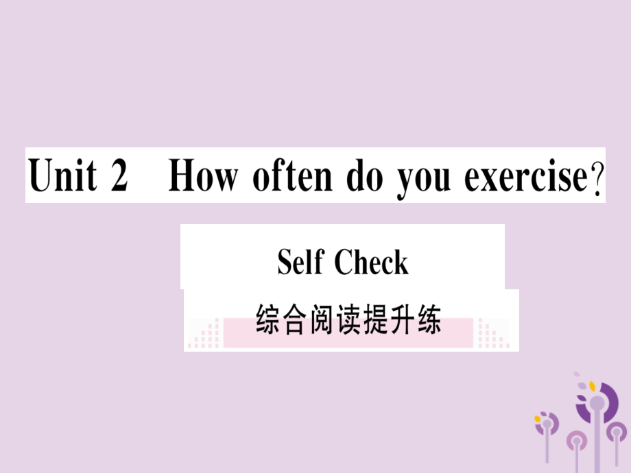 (通用版)八年级英语上册 Unit 2 How often do you exercise综合阅读提升练习题课件 (新版)人教新目标版 课件.ppt_第1页