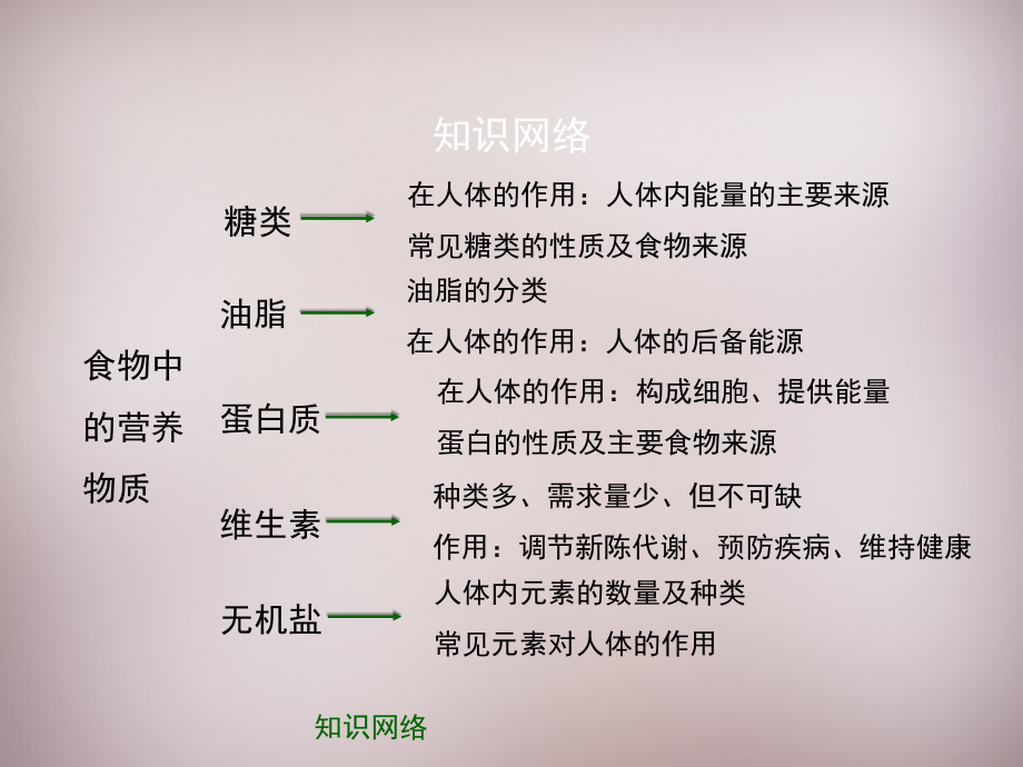 九年级化学下册 第13章 第1节(食物中的营养物质)复习课件 (新版)北京课改版 课件.ppt_第2页