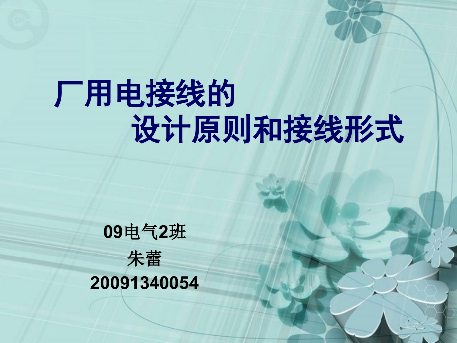 厂用电接线的设计原则和接线形式.ppt_第1页