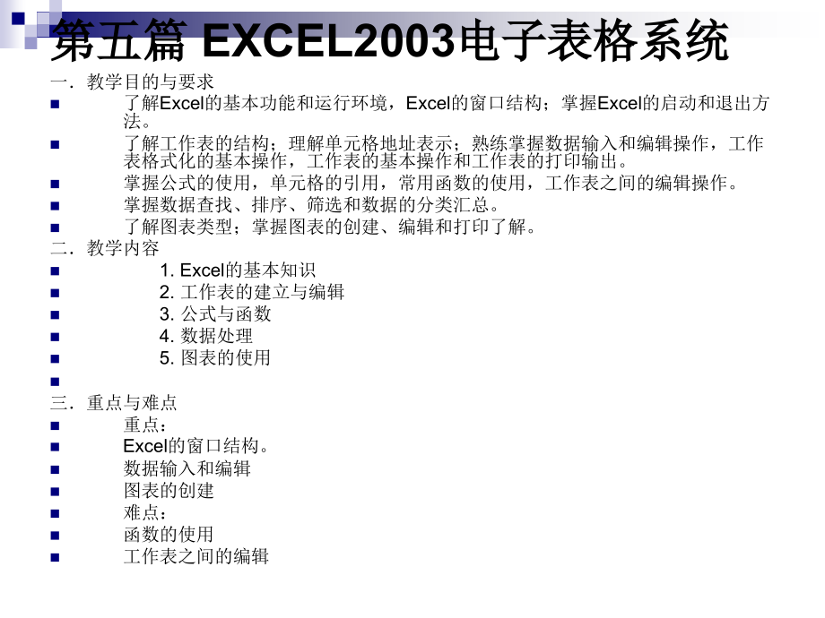 第五篇 EXCEL2003电子表格.ppt_第1页