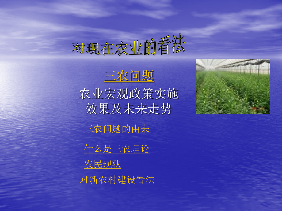 对现在农业的看法.ppt_第1页