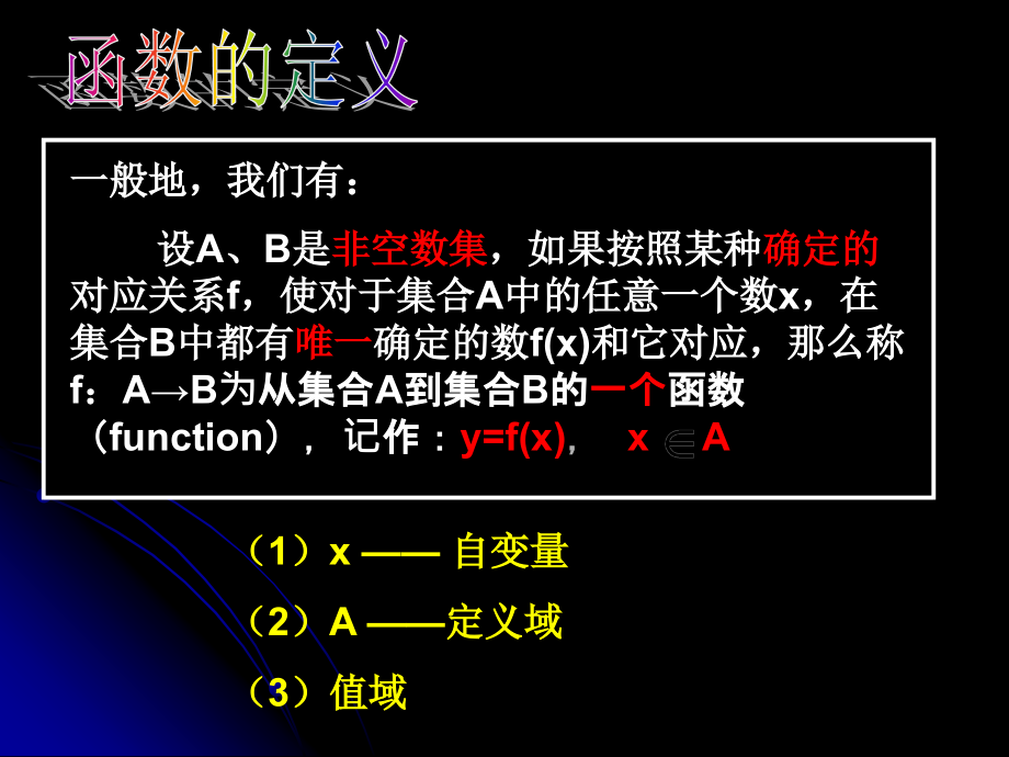 如果按照某种确定的对应关系f,使对于集合A中的任意一.ppt_第1页