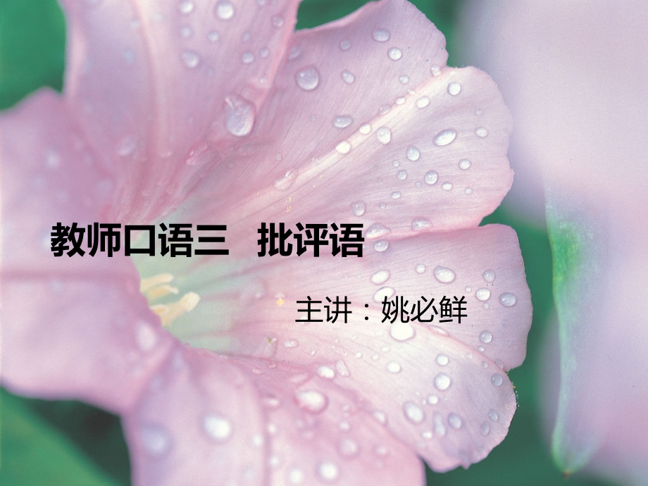 教师口语三 批评语.ppt_第1页