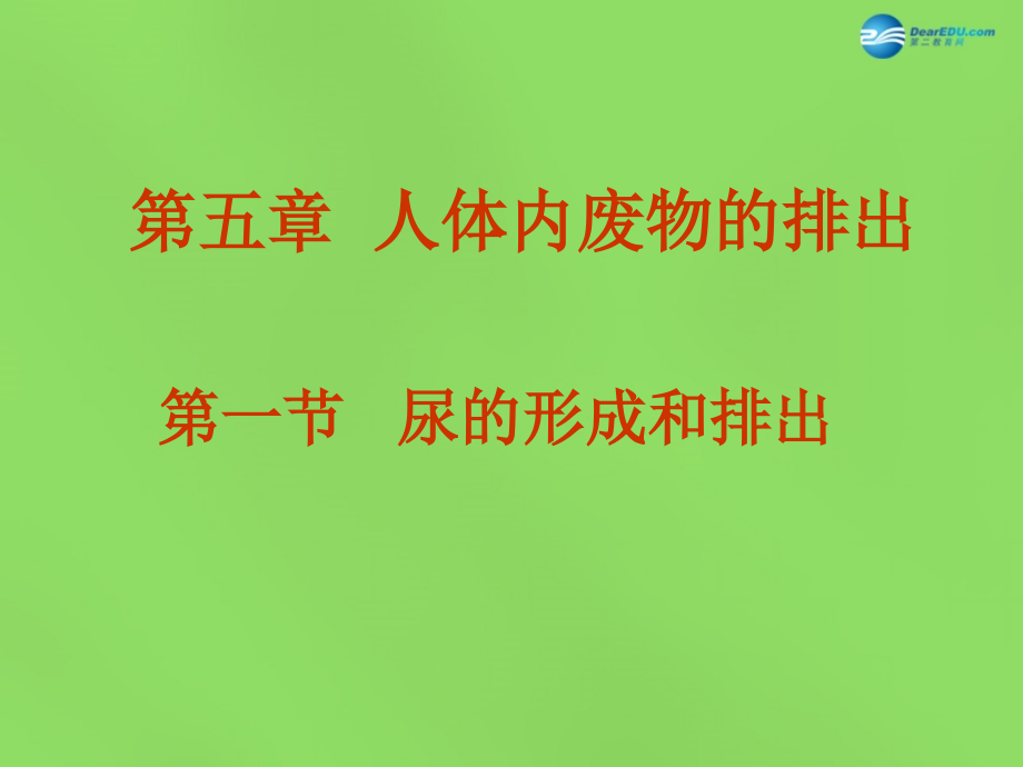 山东省淄博市临淄区第八中学七年级生物下册 第五章 第一节 尿的形成和排出课件1 新人教版.ppt_第1页