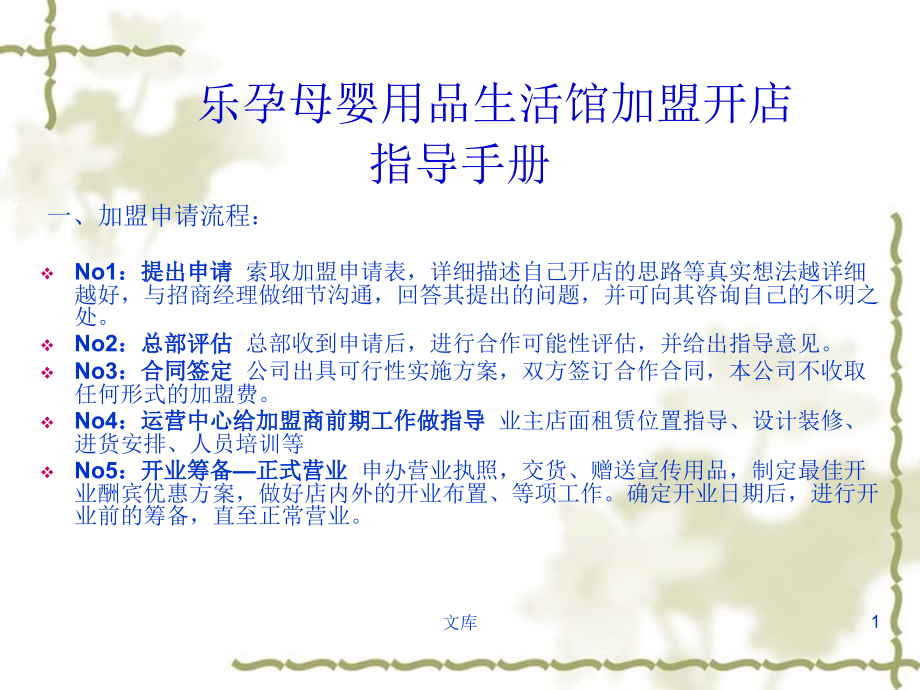 乐孕母婴用品生活馆加盟开店指导手册.ppt_第1页
