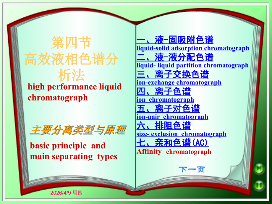 高效液相色谱分析法（主要分离类型与原理）_9页.ppt_第1页