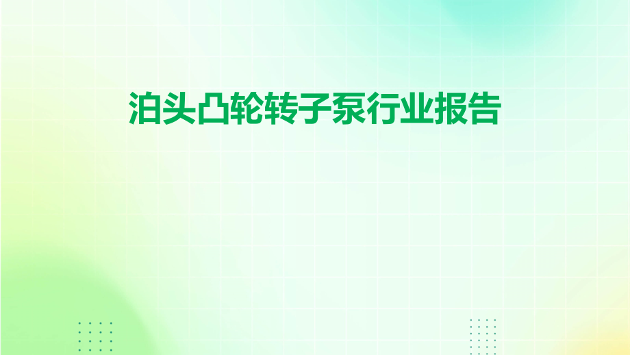 泊头凸轮转子泵行业报告.pptx_第1页