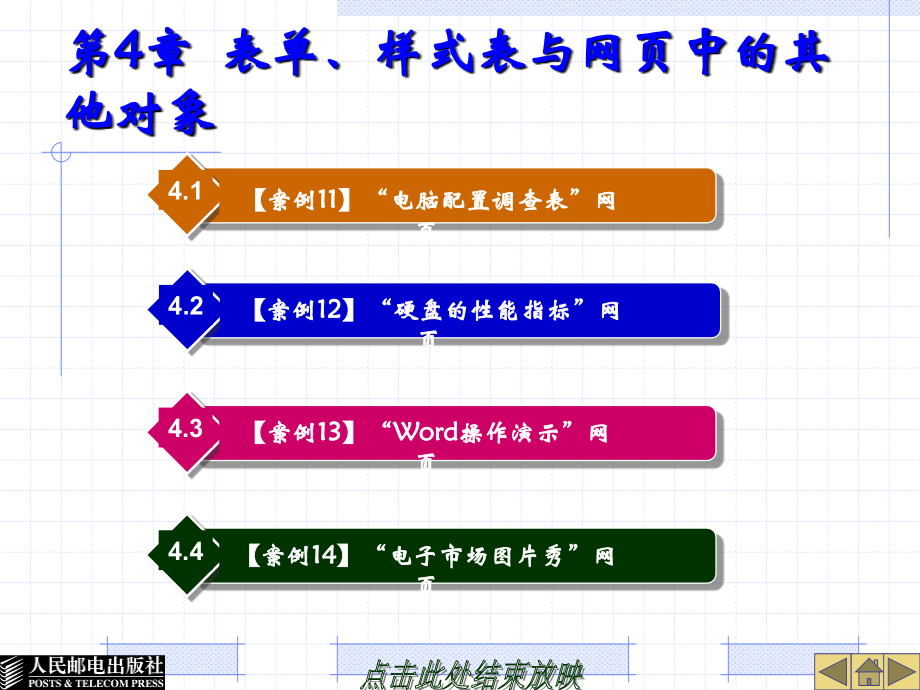 第4章表单、样式表与网页中的其他对象.ppt_第1页