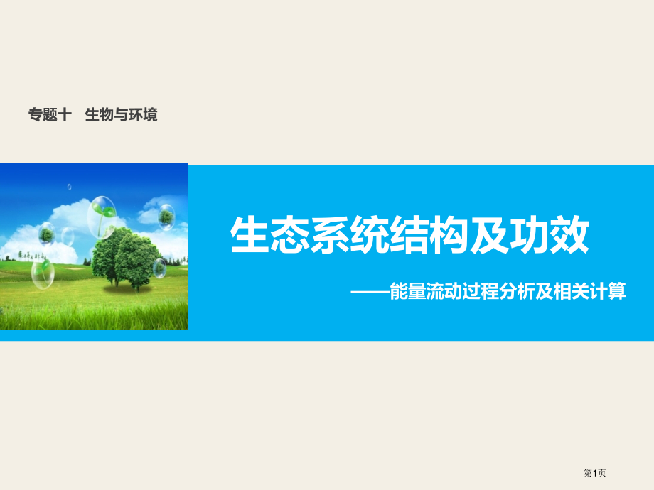 生态系统的能量流动二轮复习公开课省公开课一等奖全国示范课微课金奖PPT课件.pptx_第1页