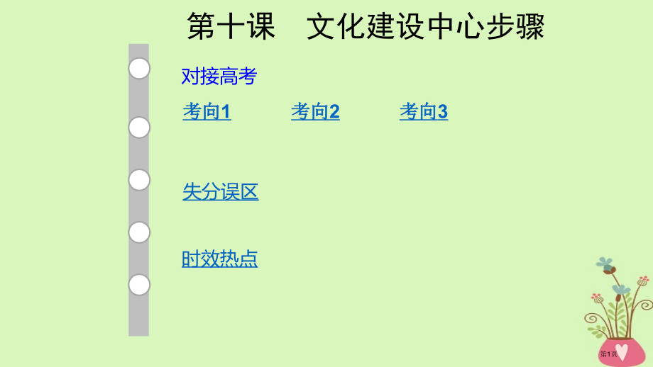 高考政治复习文化生活10文化建设的中心环节市赛课公开课一等奖省名师优质课获奖PPT课件.pptx_第1页