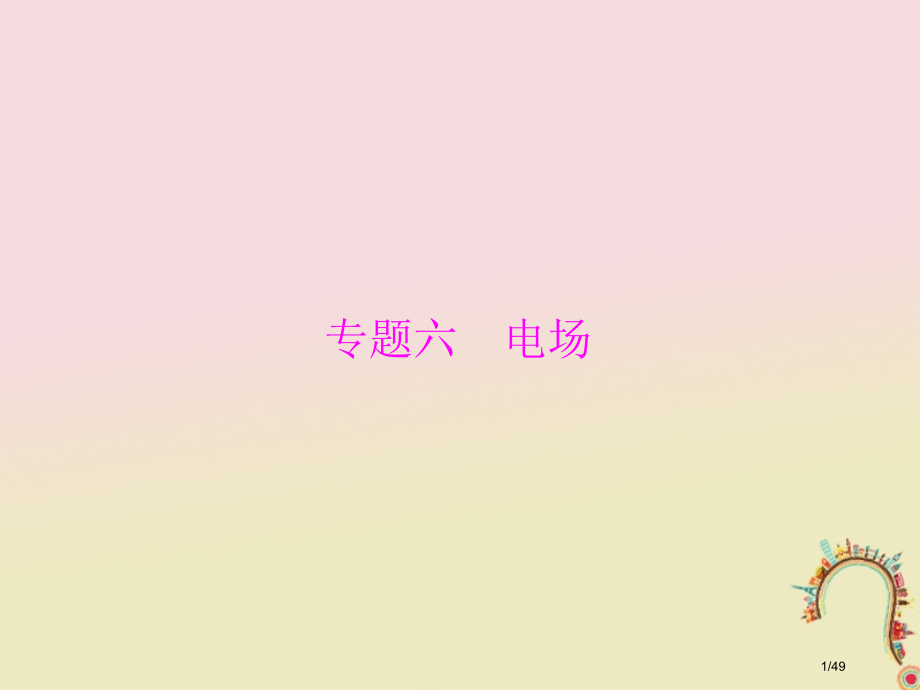 高考物理一轮复习专题六电场第1讲库仑定律电场强度市赛课公开课一等奖省名师优质课获奖PPT课件.pptx_第1页