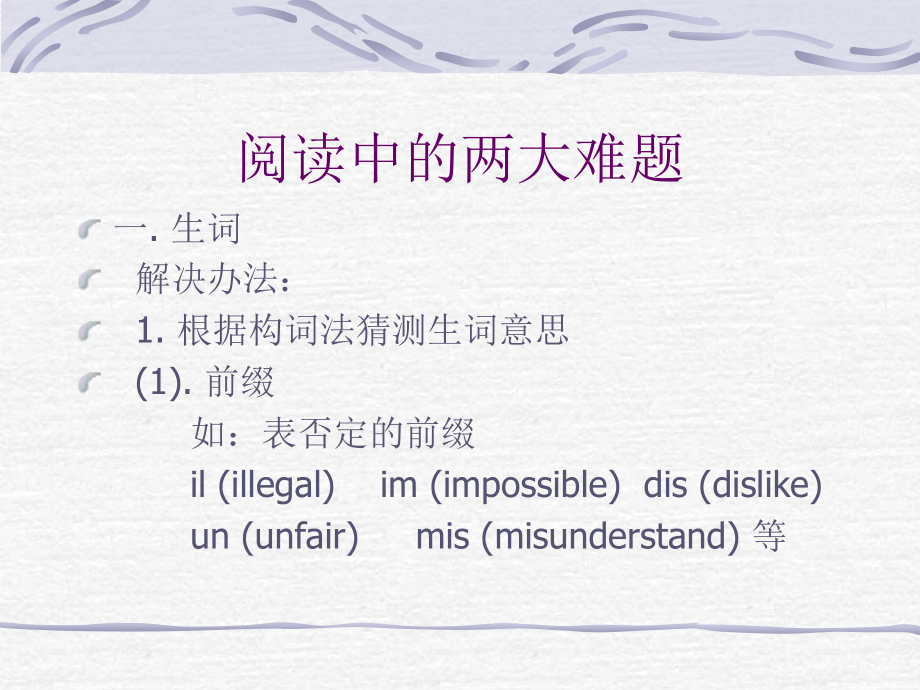 阅读中的两大难题.ppt_第1页