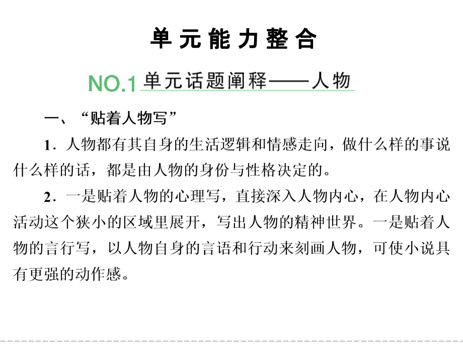 年高二语文同步单元整合单元话题阐释人物新人教版选修外国小说欣赏.pptx_第1页