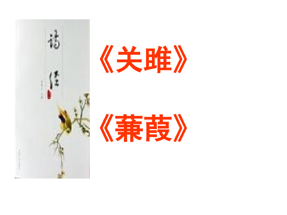 《诗经》两首《关雎》《蒹葭》.pptx_第1页