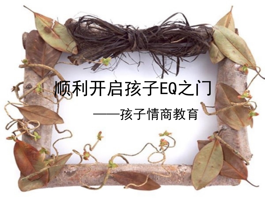 顺利开启孩子的EQ之门.ppt_第1页
