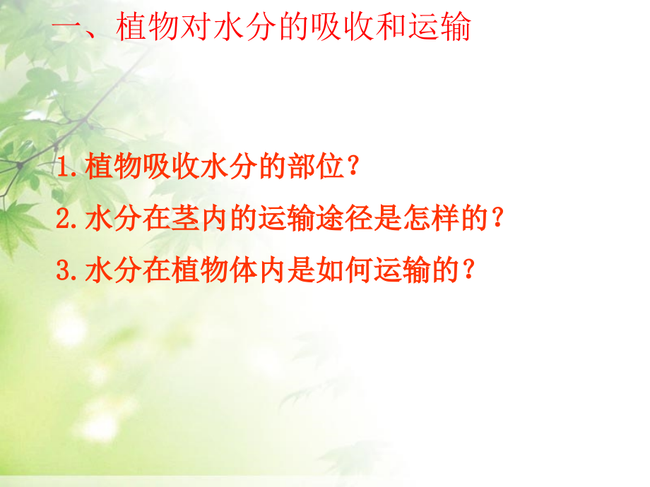 人教版七年级上册生物33绿色植物与生物圈的水循环（共36张PPT）.ppt_第2页