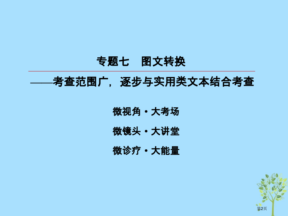 高考语文复习第一部分语言文字应用专题7图文转换市赛课公开课一等奖省名师优质课获奖PPT课件.pptx_第2页