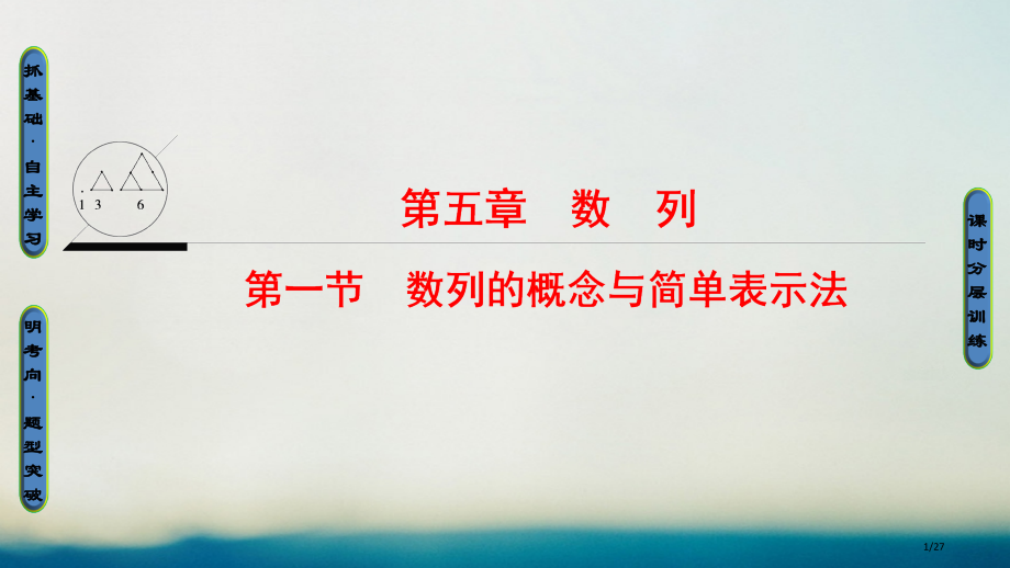 高考数学复习第5章数列第1节数列的概念与简单表示法文市赛课公开课一等奖省名师优质课获奖PPT课件.pptx_第1页