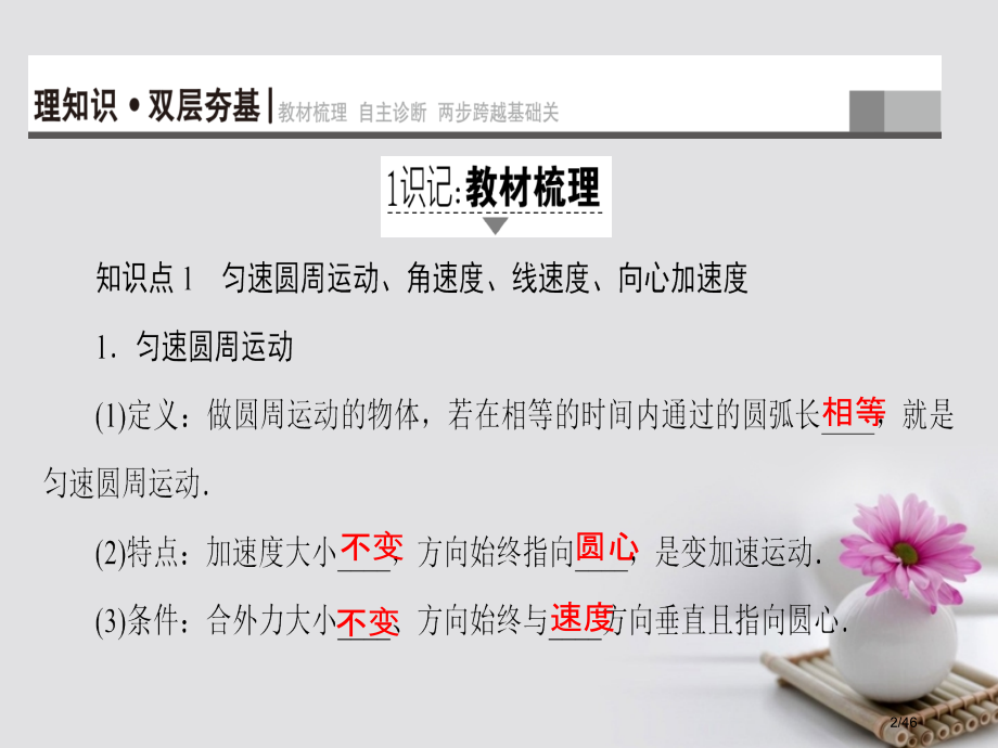 高三物理复习必考部分第4章曲线运动万有引力与航天第3节圆周运动省公开课一等奖新名师优质课获奖PPT课.pptx_第2页