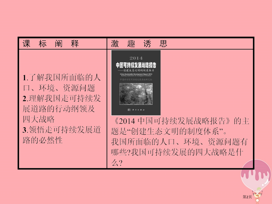 高中地理第二单元走可持续发展之路2.3中国可持续发展之路PPT省公开课一等奖新名师优质课获奖PPT课.pptx_第2页