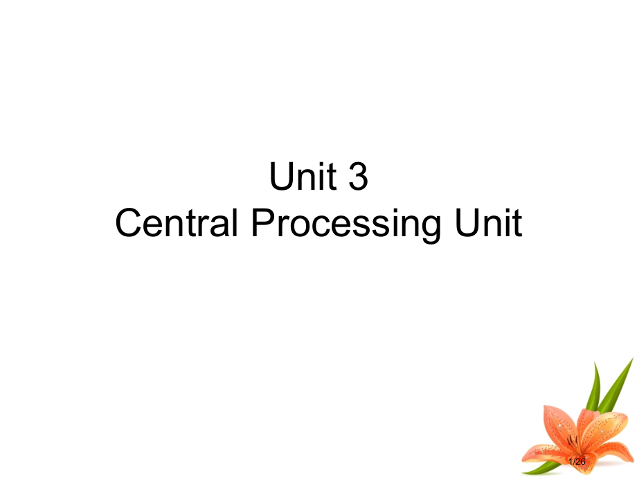 3-Central-Processing-Unit市公开课一等奖省赛课微课金奖课件.pptx_第1页