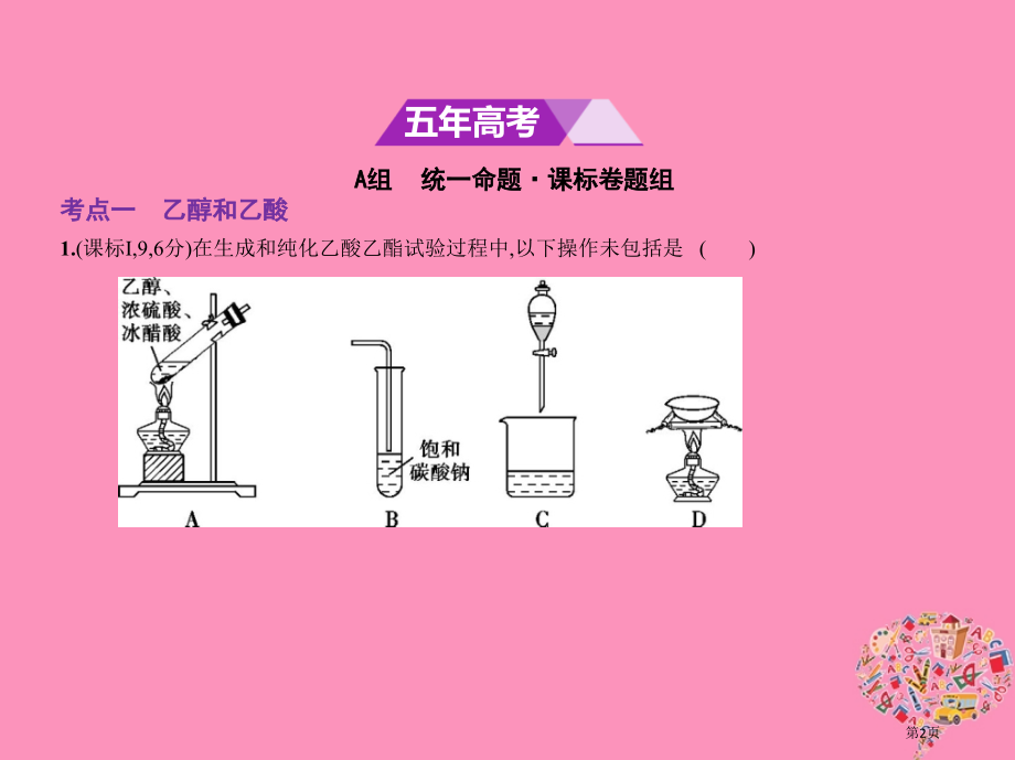 新编高考化学复习专题十九生活中常见的有机物市赛课公开课一等奖省名师优质课获奖课件.pptx_第2页
