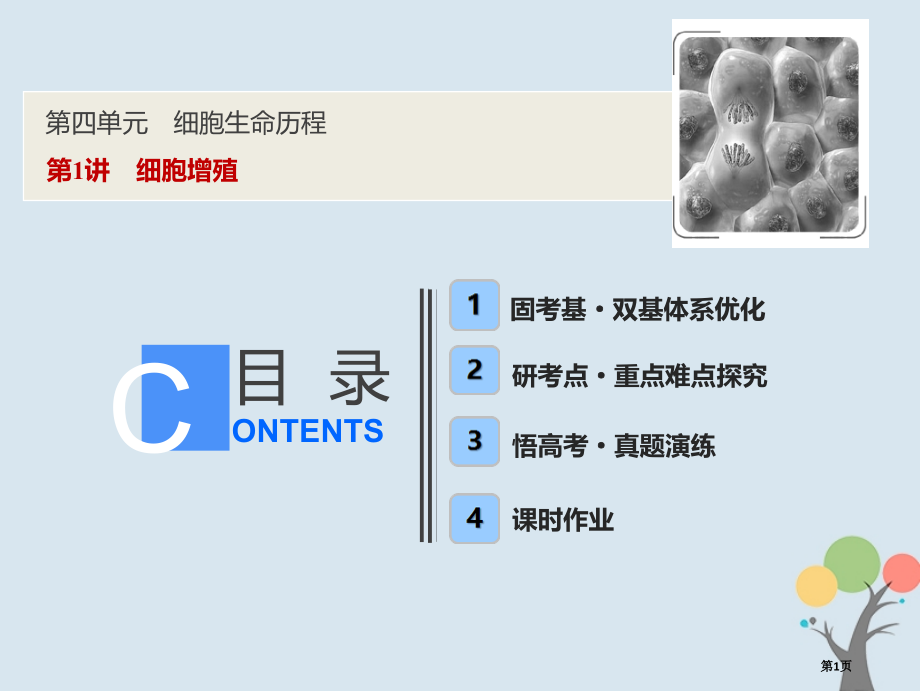 高考生物复习第四单元细胞的生命历程第1讲细胞的增殖全国公开课一等奖百校联赛示范课赛课特等奖课件.pptx_第1页