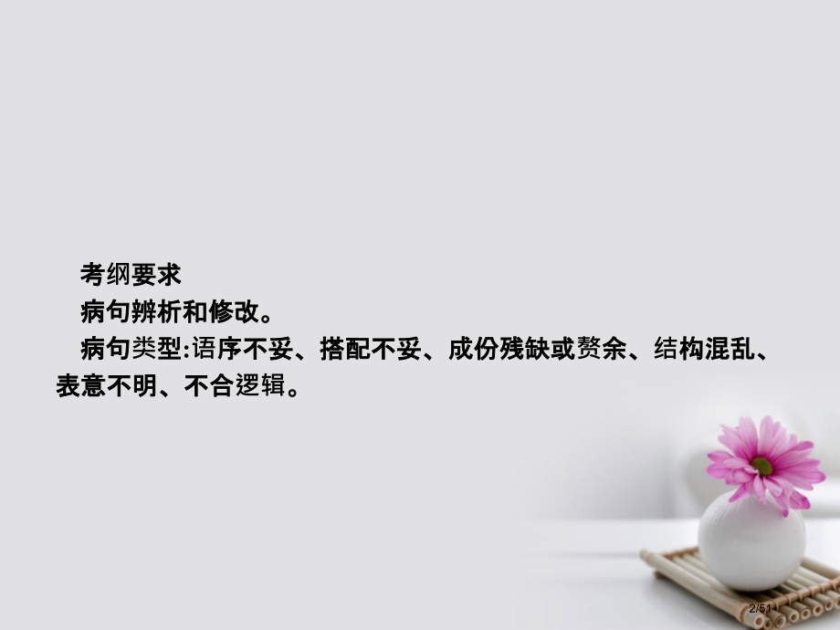 高考语文总复习专题四病句的辨析和修改市赛课公开课一等奖省名师优质课获奖课件.pptx_第2页